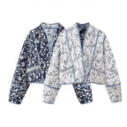 Blue Boho Reversible Paisley Cropped Jacket