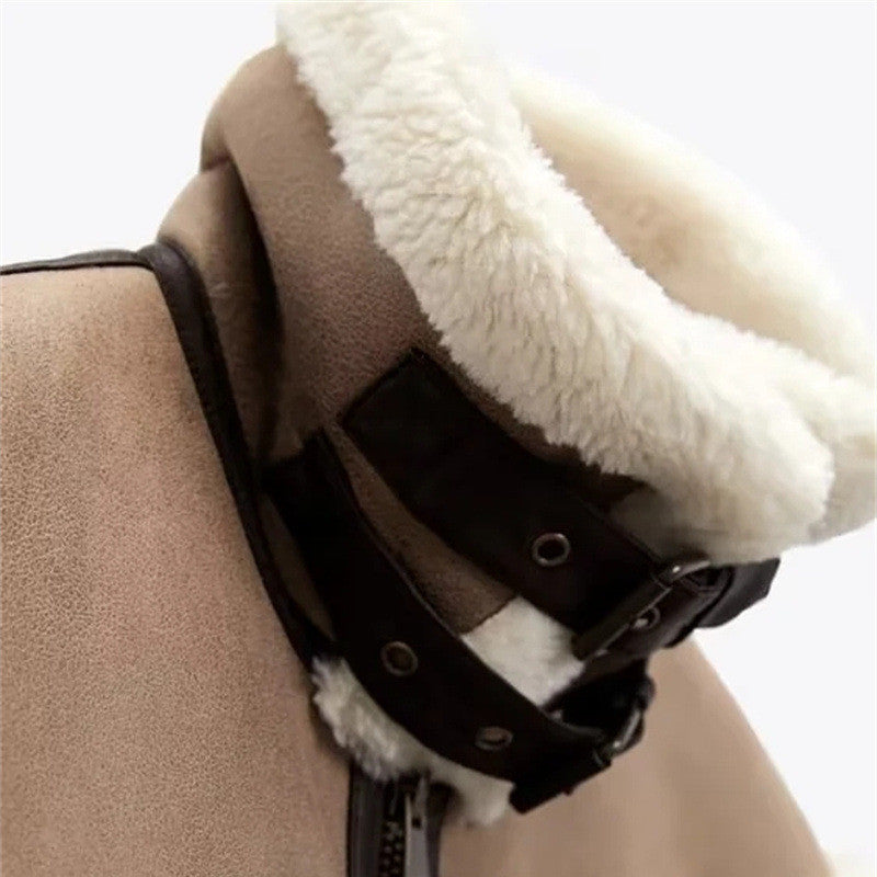 Faux Suede Fur Gilet Aviator Waistcoat