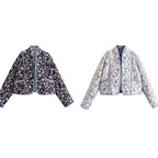 Blue Boho Reversible Paisley Cropped Jacket