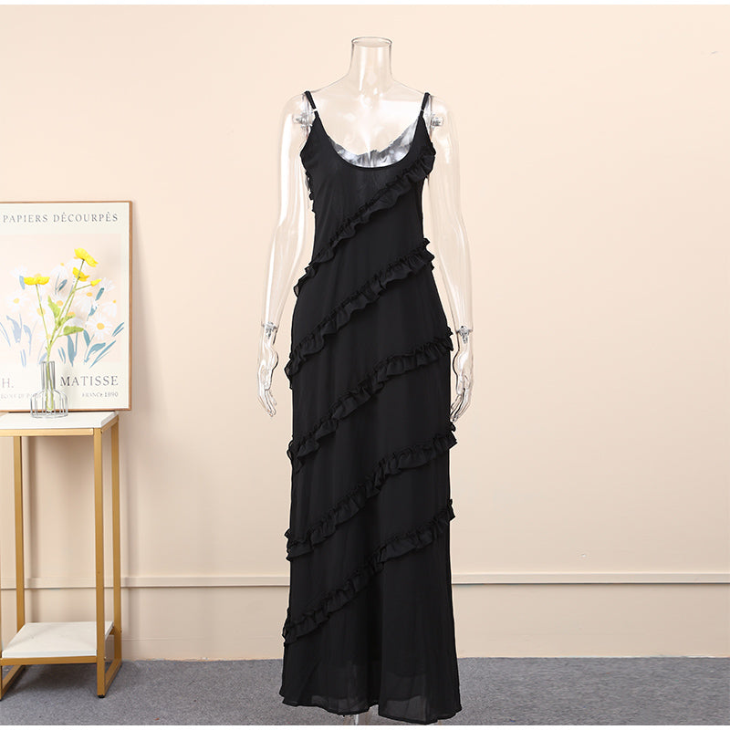 Ruffles Chiffon Long Dress