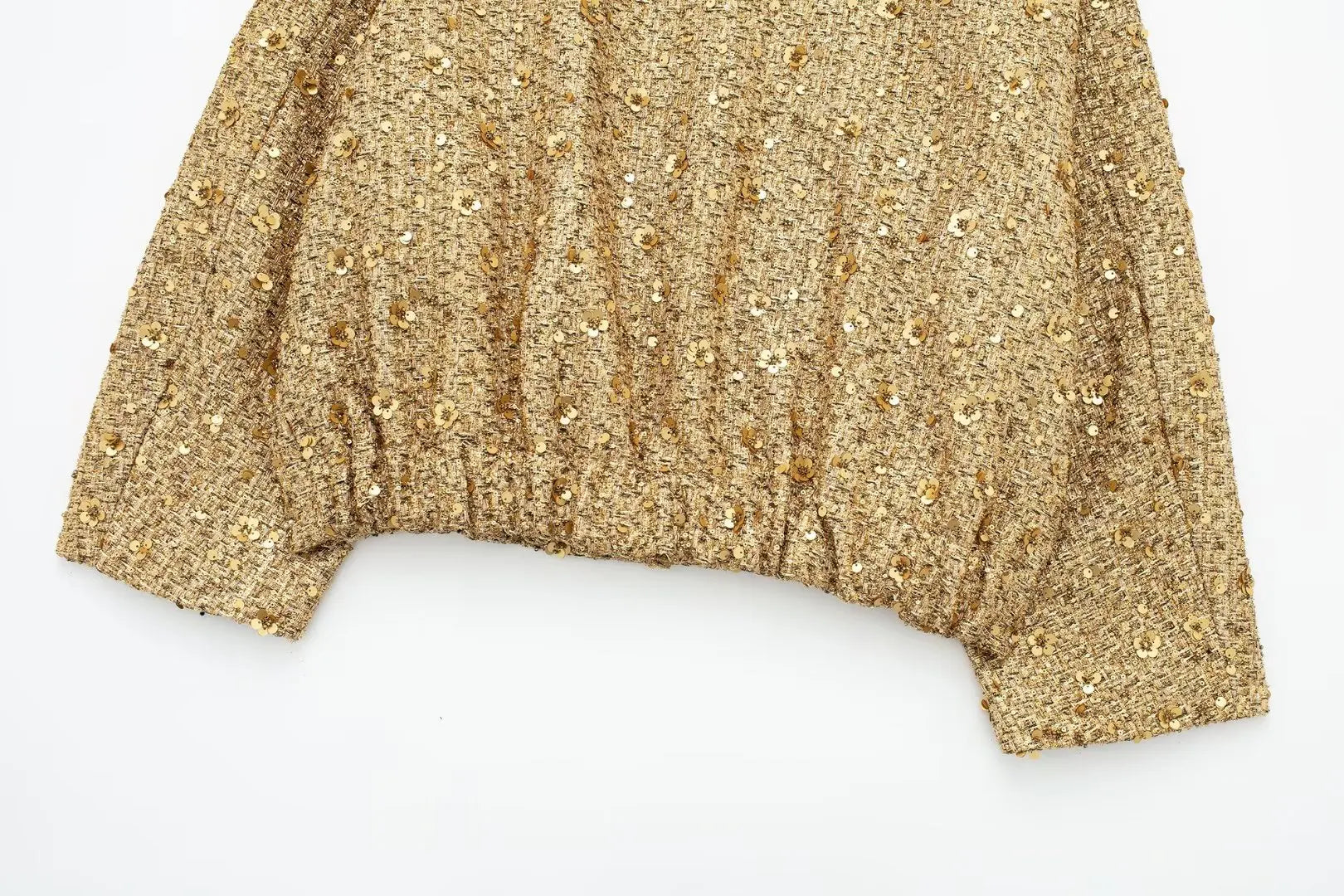 Gold Sequins Bomber Jacket