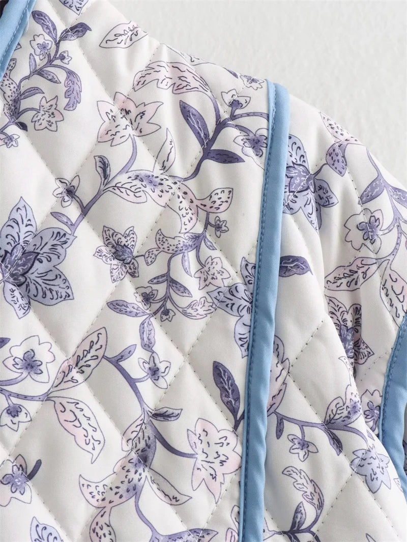 Blue Boho Reversible Paisley Cropped Jacket