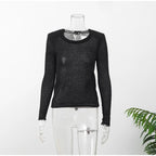 See Through Shoulder Padded Sweater