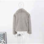 Faux Fur Long Hair Single-Breasted Short Jacket