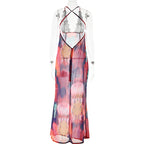 Floral Lace Tie Dye Long Slip Dress