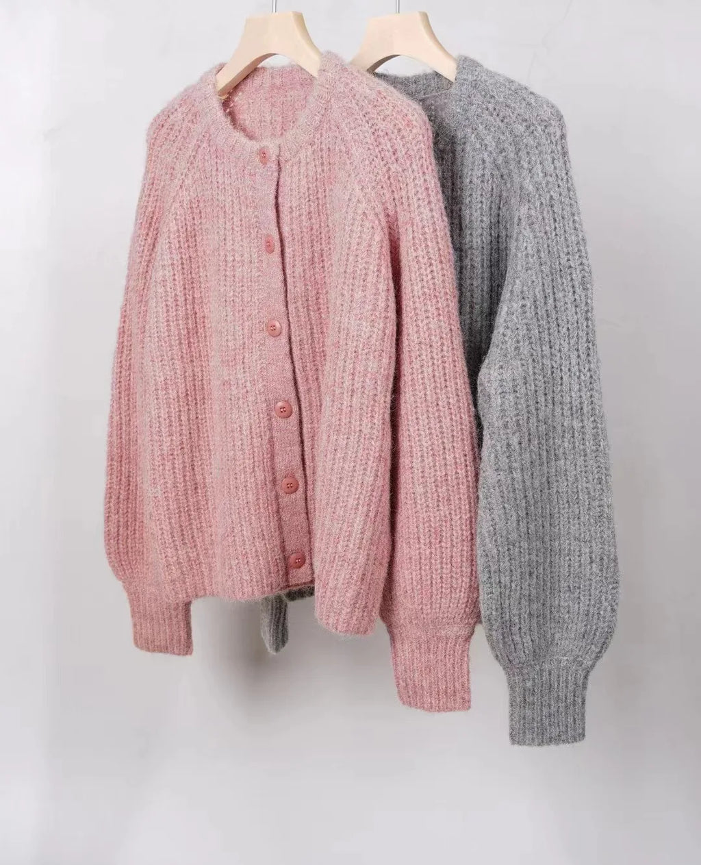 Alpaca Blend Round Neck Cardigan