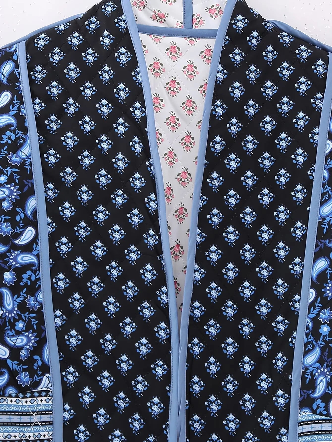 Reversible Quilted Patchwork Oversized Cropped Boho Jacket