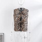 Leopard Print Gilet with Ties