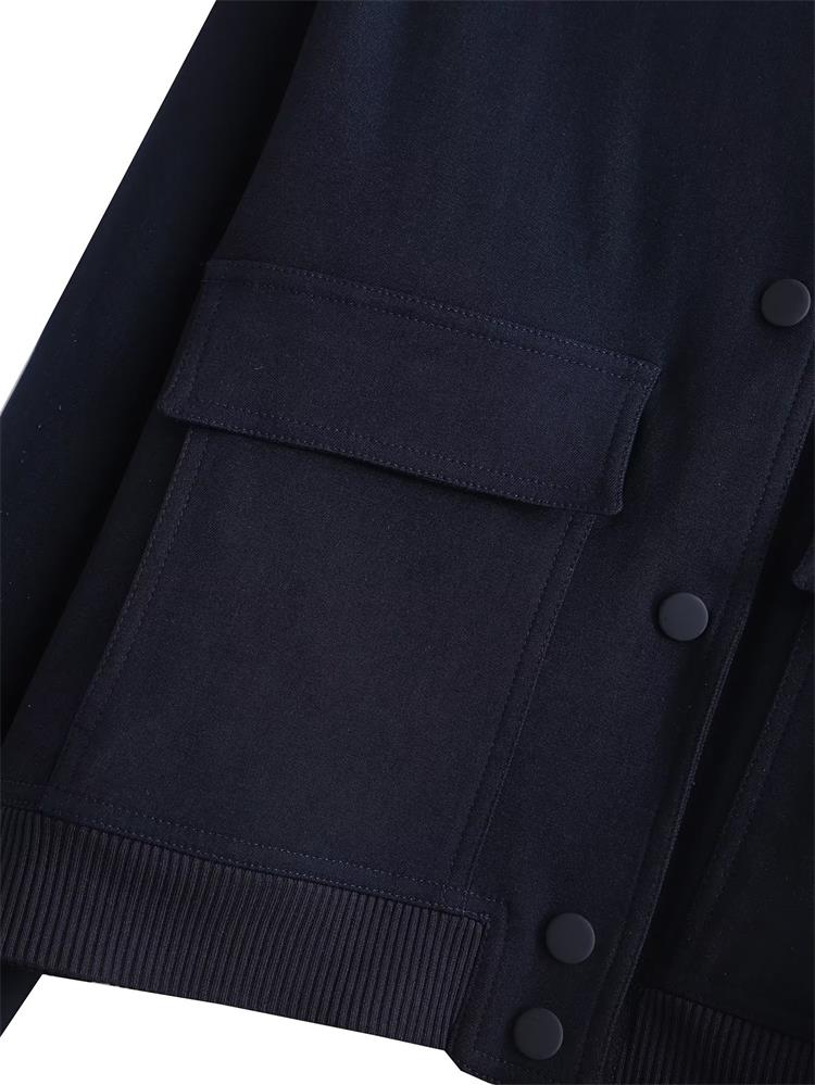 Oversized Bomber Cropped Shoulder Padded Jacket