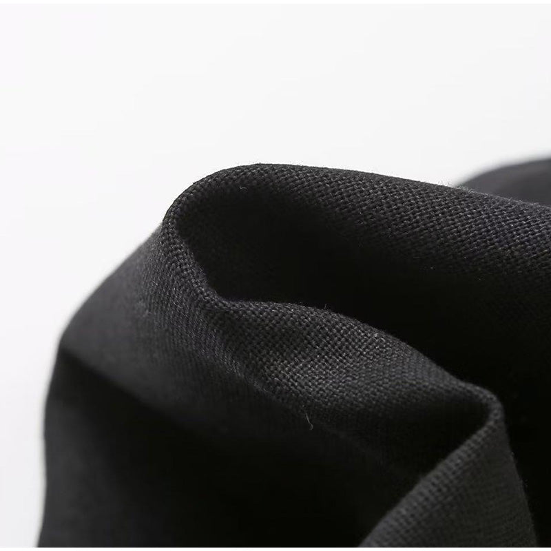 Black Linen Tassled Fringe Dress