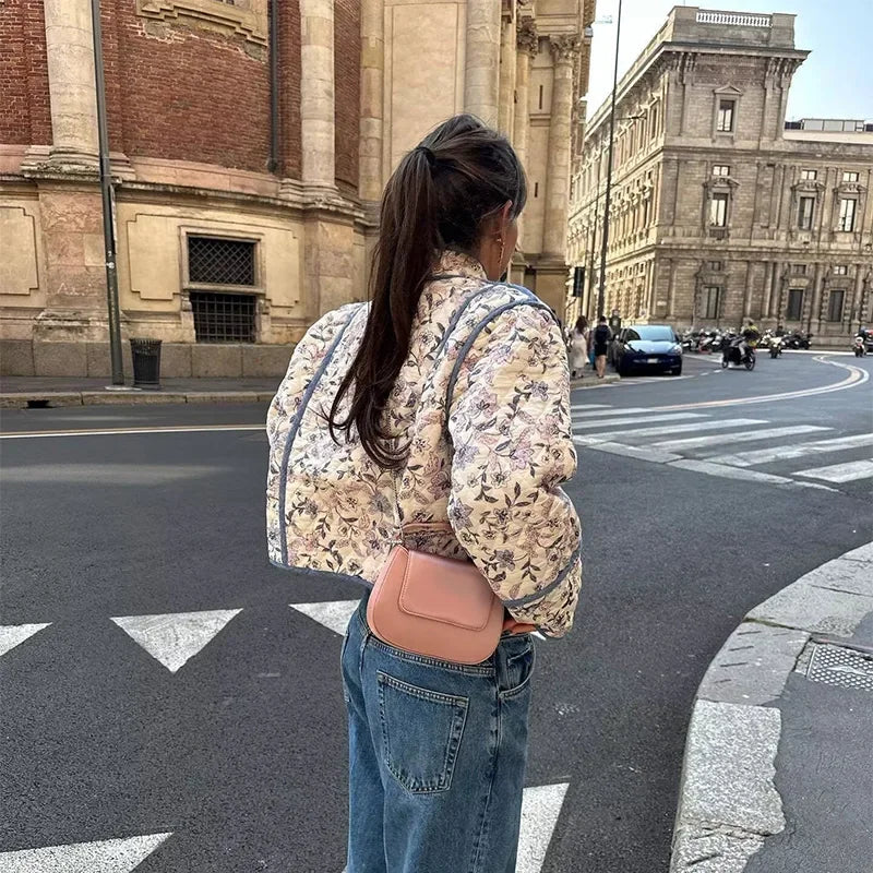 Blue Boho Reversible Paisley Cropped Jacket