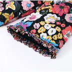 Floral Quilted Kimono Faux Shearling Jacket