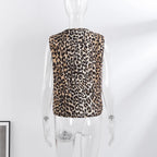 Leopard Print Gilet with Ties