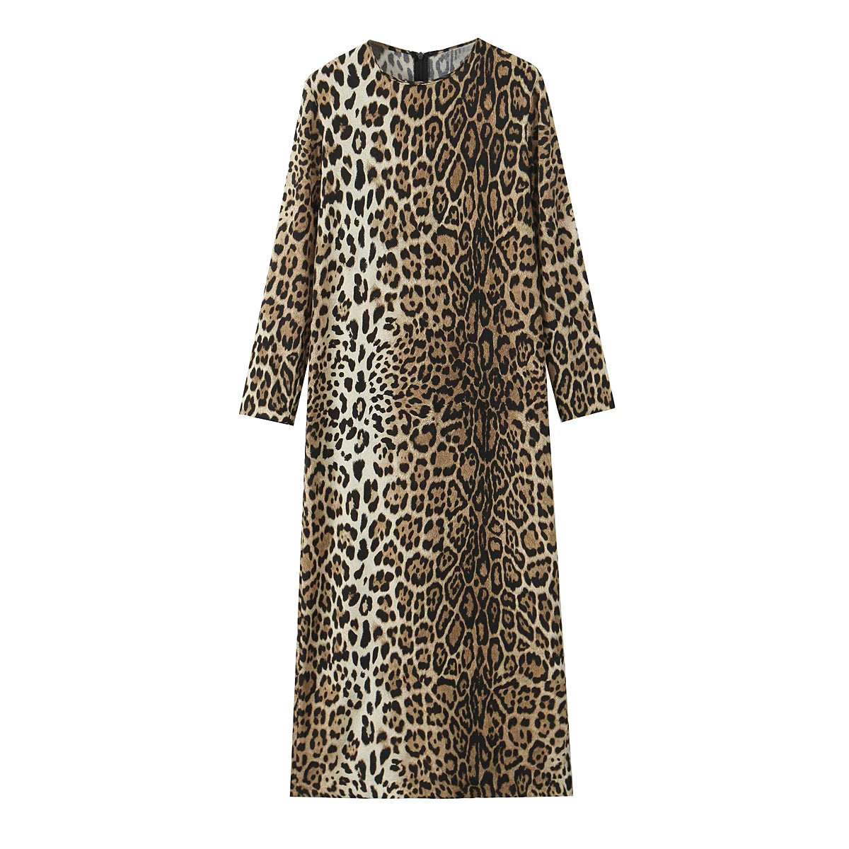 Leopard Print Long Sleeves Dress