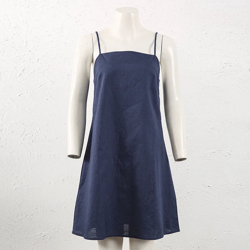 Cotton Linen Blend Mini Dress