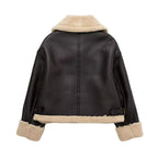 Faux Shearling Cropped Coat