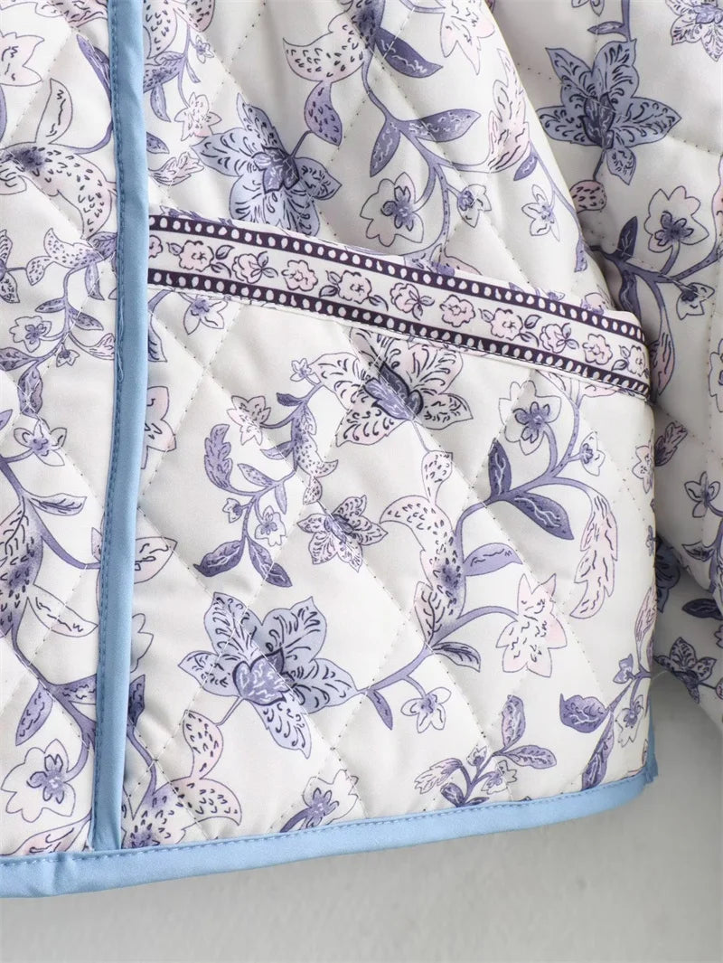 Blue Boho Reversible Paisley Cropped Jacket