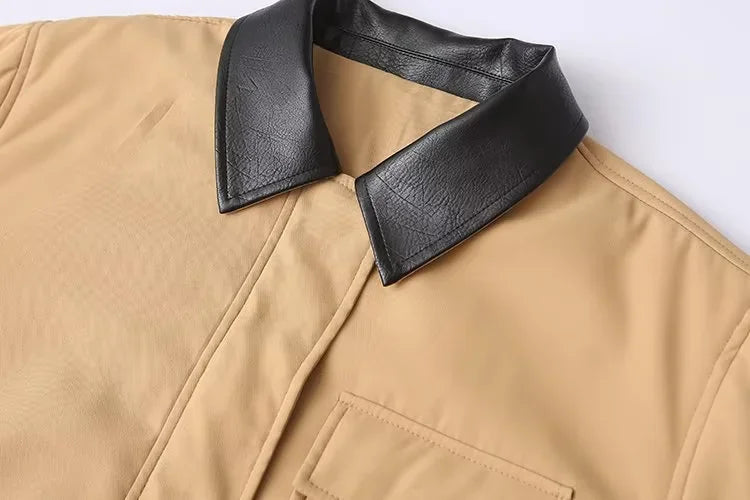 Canvas Cargo Jacket with Pockets