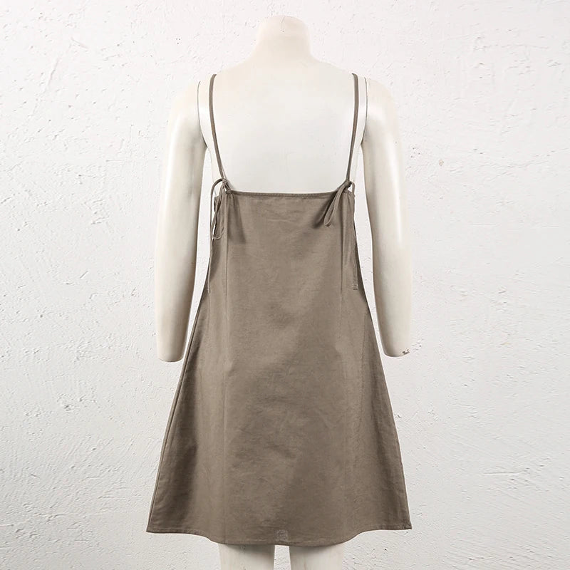 Cotton Linen Blend Mini Dress