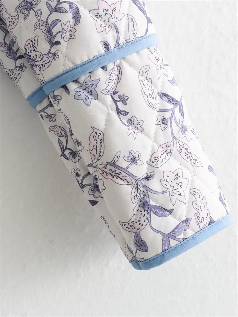 Blue Boho Reversible Paisley Cropped Jacket