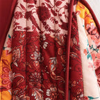 Quilted Warm Florals Patchwork Print Boho Jacket