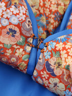 Quilted Orange Patchwork Print Boho Jacket