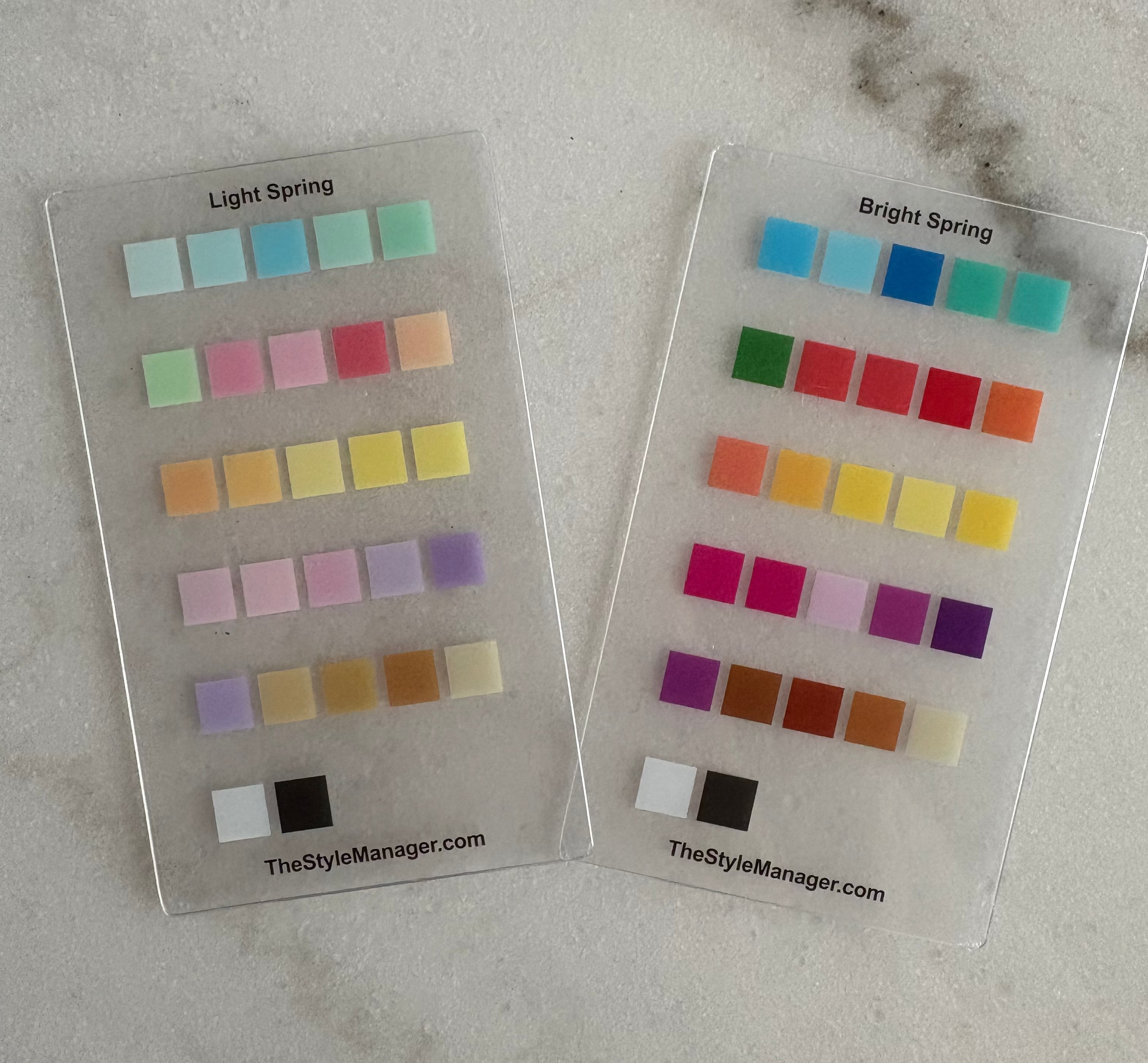 personal colour palette acrylic card the style manager