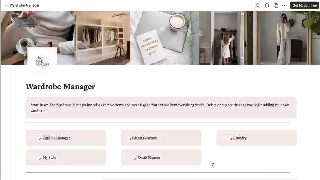 wardrobe manager template