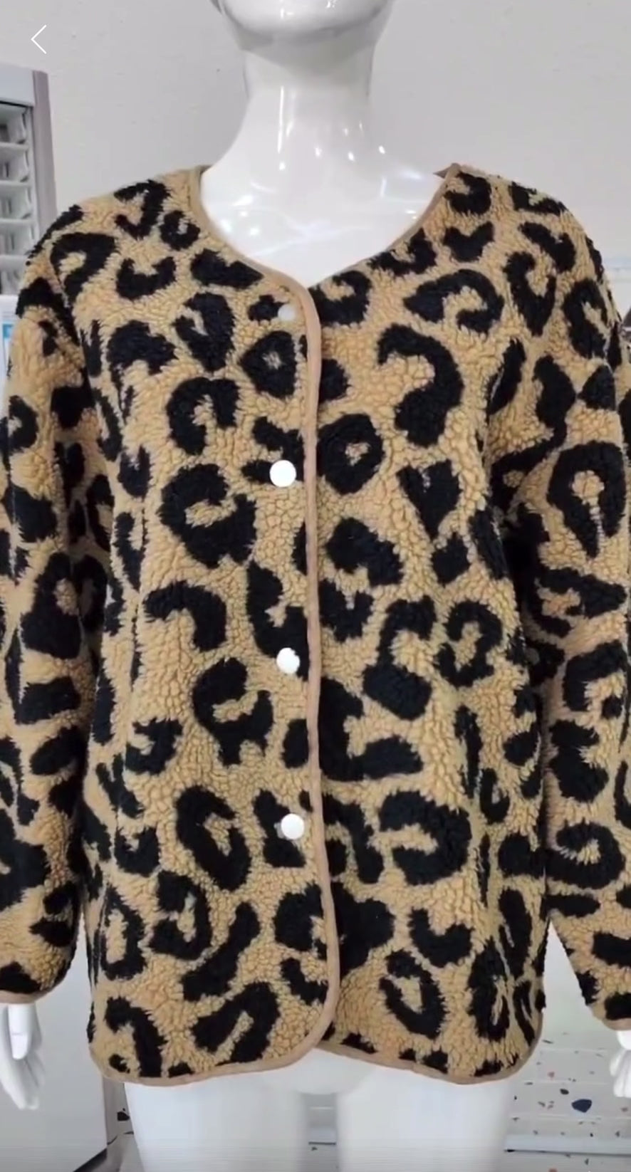 Leopard Print Fleece Oversized Jacket Coat