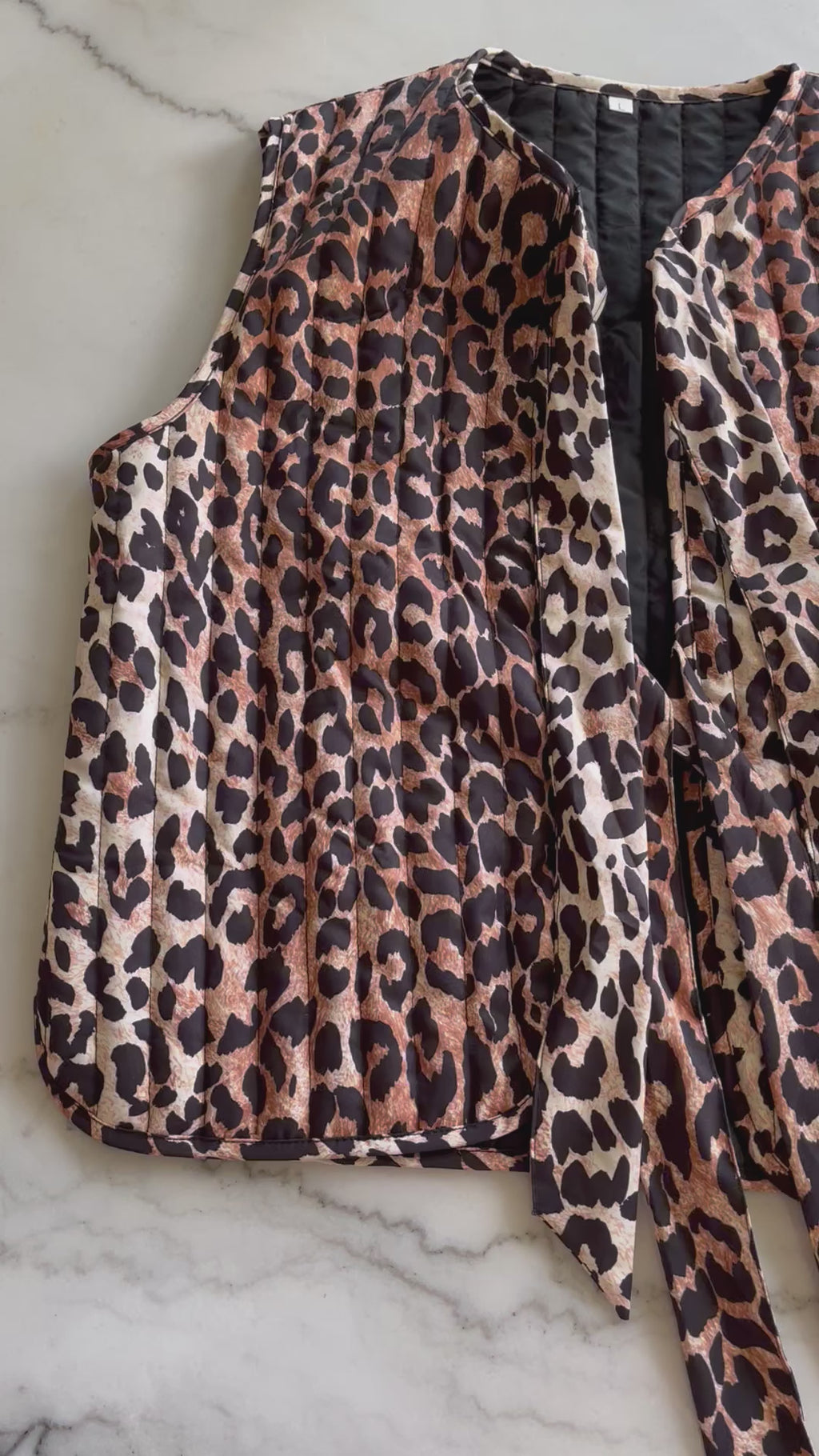 Leopard Print Gilet with Ties