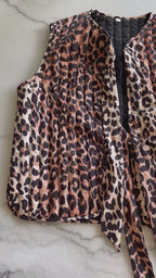 Leopard Print Gilet with Ties