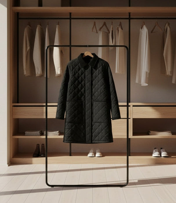 Quilted Corduroy Trim Coat