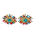 Embellished Eye Evil Earrings